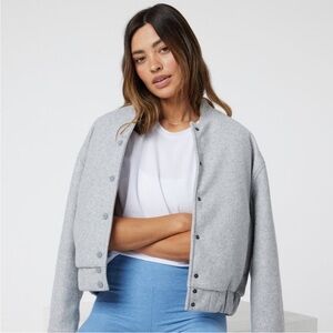 Vuori Women's SoHo Melton Jacket Light Gray NWT! Size Small